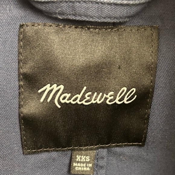 Madewell XXS Navy Embroidered Utility Jacket Cotton Floral Military Style - Picture 5 of 14